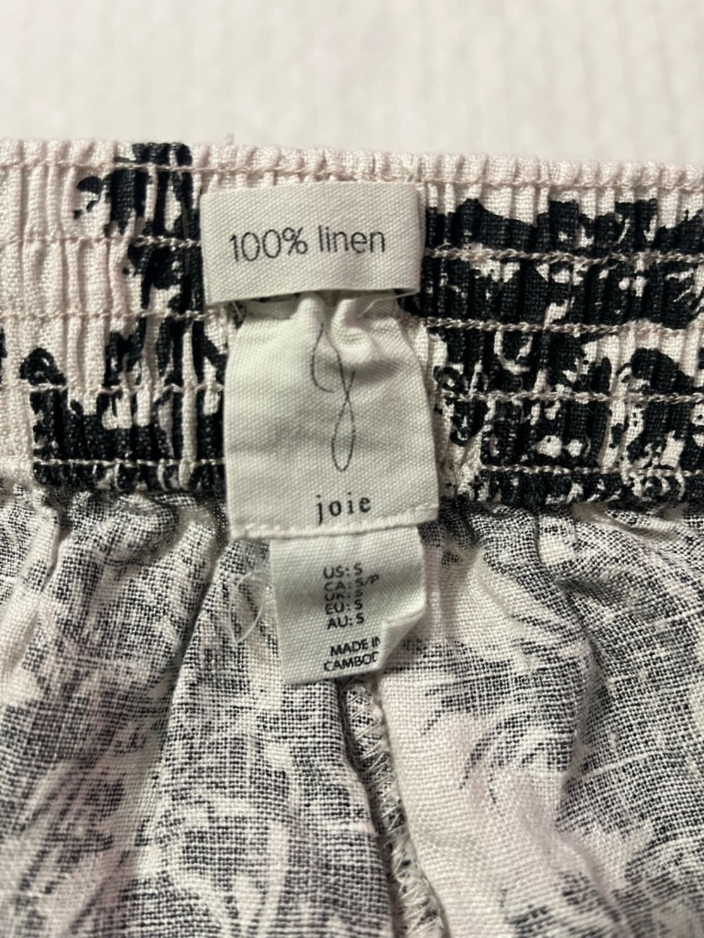 Joie Tree Print 100% Linen Wide Leg Crop Pants - Picture 4 of 4